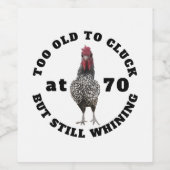 Grappige 70e verjaardag Over de heuvel Haan Feestj Wijn Etiket (Enkel label)