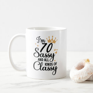 Grappige 70e verjaardag Sassy en allerlei Classy Koffiemok