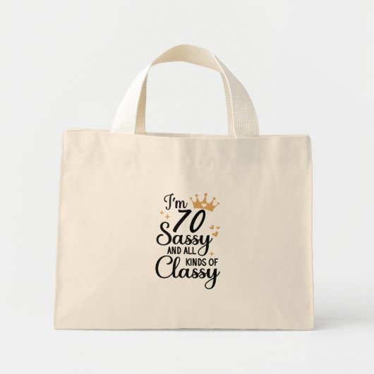 Grappige 70e verjaardag Sassy en allerlei Classy Mini Tote Bag (Voorkant)