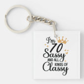 Grappige 70e verjaardag Sassy en allerlei Classy Sleutelhanger (Voorkant)