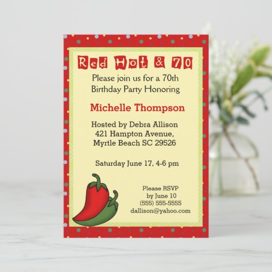 Grappige 70e verjaardag uitnodigingen (Staand voorkant)