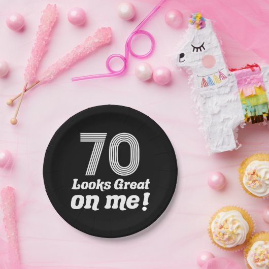 Grappige 70e verjaardag voor haar papieren bordje (Feest)
