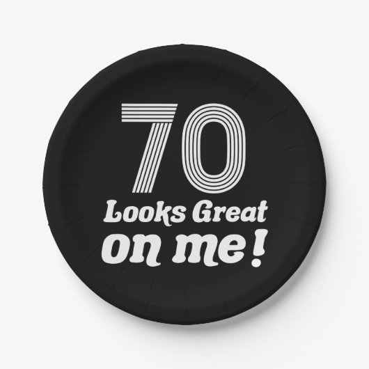 Grappige 70e verjaardag voor haar papieren bordje (Voorkant)