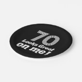 Grappige 70e verjaardag voor haar papieren bordje (Gekanteld)