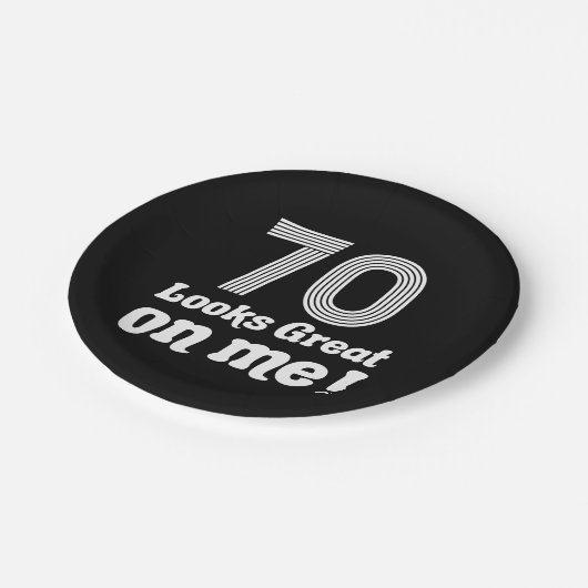 Grappige 70e verjaardag voor haar papieren bordje (Gekanteld)