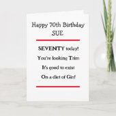 Grappige 70e Verjaardags Gin Verjaardag Kaart (Voorkant)