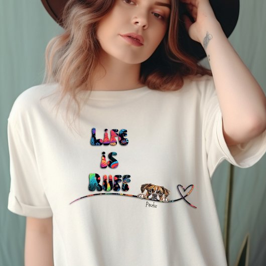 Grappige 70's Kleurrijke Retro Boxer Dog Custom Na T-shirt