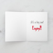 Grappige 70ste verjaardag, grote rode, zwarte teks kaart (Binnen)