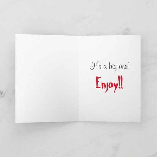 Grappige 70ste verjaardag, grote rode, zwarte teks kaart (Binnen)