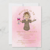 Grappige 70th Blush Gold 70 en Fabulous Birthday Kaart (Voorkant)