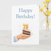 Grappige 75e verjaardag kaart (Gele Bloem)
