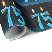 grappige 75e verjaardagskaarsen met oogballen cadeaupapier (Rol Hoek)