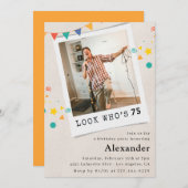 Grappige 75e verjaardagsuitnodigingen Mannen Leuke Kaart (Voorkant / Achterkant)