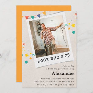 Grappige 75e verjaardagsuitnodigingen Mannen Leuke Kaart