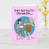 Grappige 77ste verjaardag kaart (Gele Bloem)