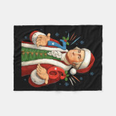 Grappige 7-6 6-7 George Washington Sinterklaas 67 Fleece Deken (Voorkant (Horizontaal))