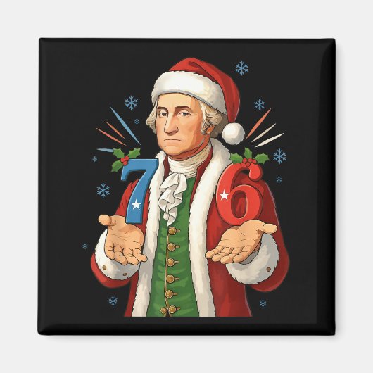 Grappige 7-6 6-7 George Washington Sinterklaas 67 Magneet (Voorkant)