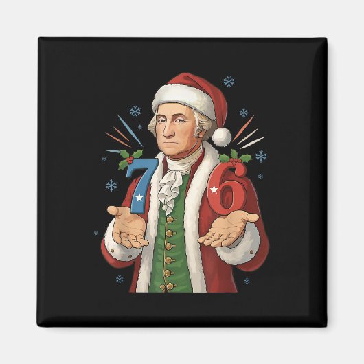 Grappige 7-6 6-7 George Washington Sinterklaas 67 Magneet (Voorkant)