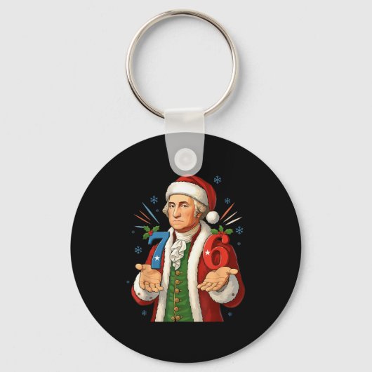 Grappige 7-6 6-7 George Washington Sinterklaas 67 Sleutelhanger (Voorkant)