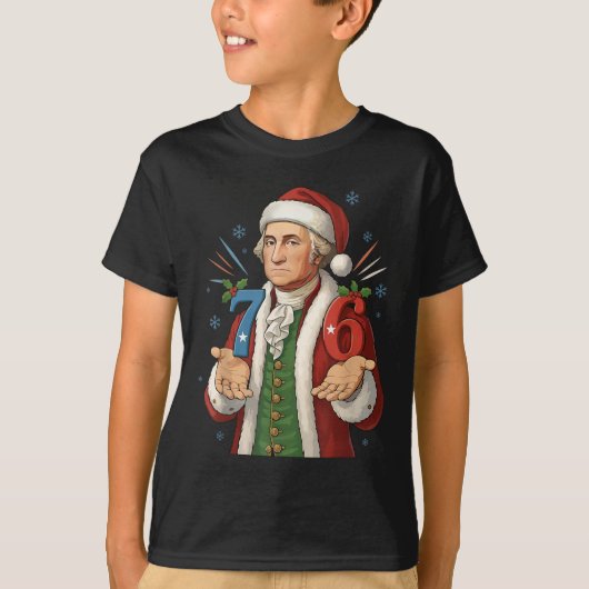 Grappige 7-6 6-7 George Washington Sinterklaas 67 T-shirt (Voorkant)
