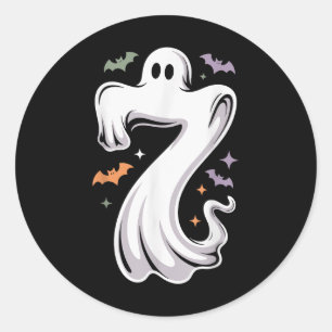 Grappige 7 Ghost Meme Halloween Kostuum Matching D Ronde Sticker
