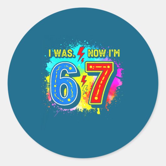 Grappige 7 Jaar Verjaardag Ik Was 6 Nu Ben Ik 7 Me Ronde Sticker (Voorkant)