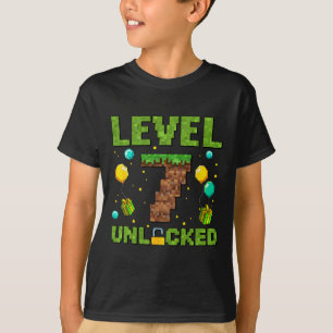 Grappige 7e verjaardag Jongen Gamer Level 7 Ontgre T-shirt