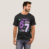 Grappige 7e verjaardag kind ik was 6 ik ben 7 zes t-shirt (Voorkant volledig)