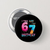 Grappige 7e verjaardag zes zeven 6 ronde button 5,7 cm (Voorkant /achterkant)