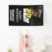 Grappige 80 dus wat citaat foto 80ste verjaardagsf spandoek (Insitu)
