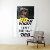 Grappige 80 dus wat Quote Foto 80ste verjaardagsfe Wandkleed (In situ)