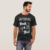 Grappige 80e verjaardag Gag Gift Rock and Roll T-shirt (Voorkant volledig)