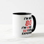 Grappige 80e verjaardag koffie mok (Voorkant rechts)