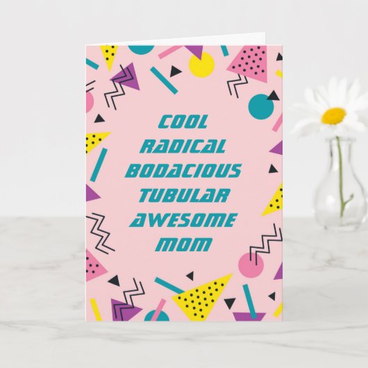 Grappige 80s-slang Moederdag Kaart (Kleine Plant)