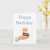 Grappige 80ste kaart (Gele Bloem)