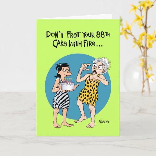 Grappige 88ste verjaardag kaart (Gele Bloem)