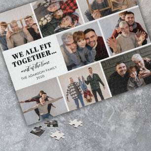 Grappige 8 foto collage op maat gemaakte familie-e legpuzzel