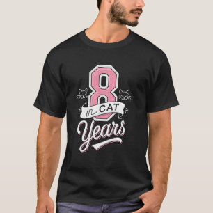 Grappige 8 in kattenjaren, leuke katten thematisch t-shirt