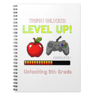 Grappige 8e-klasser bereikt hoger niveau als gamer notitieboek