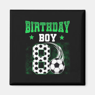 Grappige 8e verjaardag jongen voetbal thema feest  magneet
