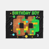 Grappige 8e verjaardag Pixel Game Verjaardag Jonge Fleece Deken (Voorkant (Horizontaal))