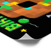 Grappige 8e verjaardag pixel spel verjaardag jonge poster (Hoek)