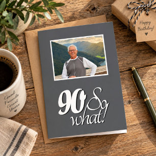 Grappige 90 dus Wat 90ste verjaardag Foto Kaart