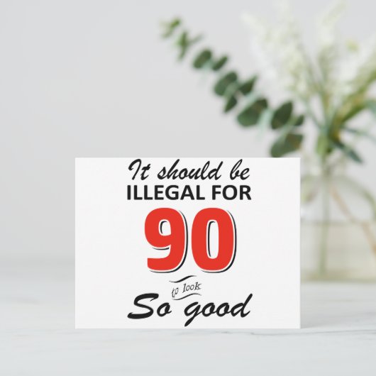 Grappige 90e jaar oude verjaardag design briefkaart (Staand voorkant)