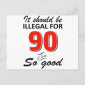 Grappige 90e jaar oude verjaardag design briefkaart (Voorkant)