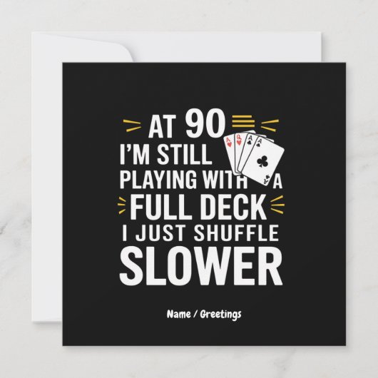 Grappige 90e verjaardagscadeaukaarten Volledig dek Kaart (Voorkant)
