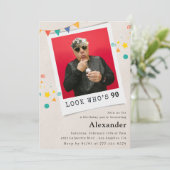 Grappige 90ste verjaardagsuitnodigingen Mannen Leu Kaart (Staand voorkant)