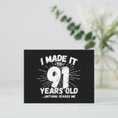 Grappige 91e verjaardagsquote Sarcasme 91 jaar oud Briefkaart (Staand voorkant)