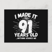 Grappige 91e verjaardagsquote Sarcasme 91 jaar oud Briefkaart (Voorkant)