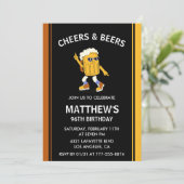 Grappige 96e verjaardag uitnodigingen Cheers en Be (Staand voorkant)